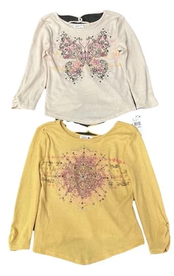 Beautees Girls XL 2-PC Bundle Knit L/S Bead Dazzle Shirt School PullOver Top NWT