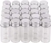 Maxmau 100 10Ml Vials Small Mini Tiny Glass Bottles Clear Empty Jars with Alumin