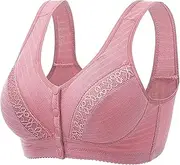 [Generic] Back Less Bra Women Fashion Sexy Lace Front Buckle Underwear Without Rims Vest Lace E Bra Mesh Sports Bra
