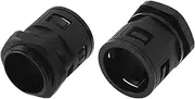 X AUTOHAUX 36mm / PG29 Cable Glands 34.5mm / 1.36" Bellows Quick Connector Straight PA6 Nylon Black 2 Pcs