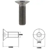 M5X30MM .8 THREAD PITCH TITANIUM COUNTERSUNK BOLT GRADE 5