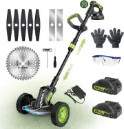 Weed Wacker Cordless, Brushless String Trimmer with 2 X 2.0Ah Battery, 8" Elect
