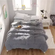 Fluffy Quilt Comforter - Grey