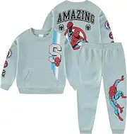 [Marvel] Spider-Man Boys Sweatshirt and Pants Set for Toddlers and Big Kids – Green