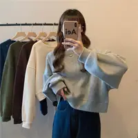 在飛比找momo購物網優惠-【D.studio】韓版短版長袖上衣(大學T 短版上衣 女裝