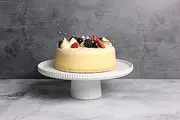 GABEL & TELLER Ceramic Footed Cake Stand, Matte White, 28 cm