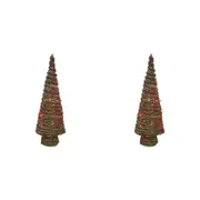 2x LVD Led Christmas Tree Berry Delight Home/Office Decor w/ Lead Lights 60cm
