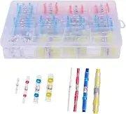 RINGSUN 100Pcs Electrical Connectors, Heat Shrink Butt Connectors, Solder Seal Wire Connectors, Waterproof Solder Seal Heat Shrink Wire Terminal Connectors Kit