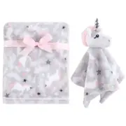 Hudson Baby Plush Blanket with Security Blanket, Whimsical Unicorn, One Size