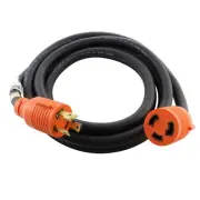25ft 30A 125V 3-Prong NEMA L5-30 Locking Generator Extension Cord by AC WORKS®