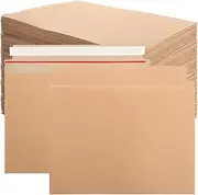 CYEER 100 PCS A4 Envelopes Peel and Seal, 244X328mm Do Not Bend Envelope C4 Hardback Letter Mailing Envelopes, Brown Large Envelope for Mailing Posting Shipping & Storing Documents A4