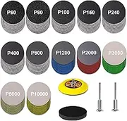 180 PCS 3 Inch Sandpaper, GOH DODD Wet Dry Sander Sheets with Backing Pad and Soft Foam Buffering Pad, 60 to 10000 Grits Grinding Abrasive Sanding Disc for Wood Metal Mirror Jewelry Car
