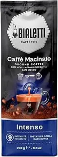 Bialetti - Universal Ground Coffee Intenso: Dark Roast Ground Coffee, Bitter Cocoa Aroma, 250g, Compatible for use with Moka Pot, Espresso Machines and Coffee Press