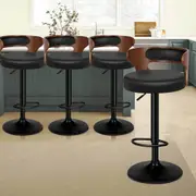 4x ALFORDSON Bar Stools Gas Lift Black