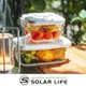 Solar Life 索樂生活 雙重玻璃真空便當保鮮盒 650ml/1050ml.微波便當盒 高硼矽飯盒 真空密封餐盒 耐熱微波盒 食物保存盒