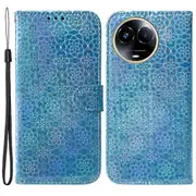 For Realme 11x 5g Wallet Case Dazzling Flower Pattern Phone Shell Pu Leather Stand Cover
