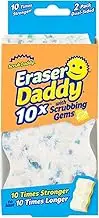 Scrub Daddy Eraser Daddy 10x, Magic Sponge Erasers, Strong & Durable Melamine Wall Cleaner, Dual-Sided Scrubber Pads, All Purpose Cleaning Sponges for Painted Walls, Magical Mark Remover, 2 Pack
