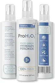 ProH2O2 Food Grade Hydrogen Peroxide 3%, Natural Cleaner by Thrival Labs, Spray Bottle, 8 Fluid Ounces