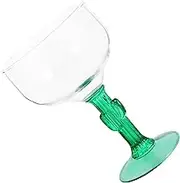 ibasenice Margarita Glasses Cactus Cocktail Glasses - Cactus Shaped Glasses - Fun Glass Drinking Glasses - Unique Botanical Themed Glasses for Party Bars 400ML (Clear)