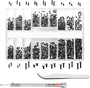 630 Pieces Mini Repair Screws Set with Screwdriver for Glasses, Watches, Jewellery, Practical and Easy to Carry