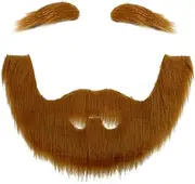 FVCENT Fake Mustache and Eyebrows Set DIY Self Adhesive Fake Beard for Men Novelty Mustache Costume Halloween Accessories