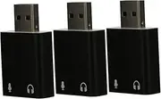 Gatuida 3pcs USB External Sound Card USB Sound USB Headset Adapter 3D Sound USB External Stereo Sound Cards Mic Adapter Jack Audio Adapter Computer Converter Aluminum Alloy