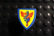 Custom Vintage Black Knight Dragon Shield 3846px10 for 6085 6086 6057 - Not Lego