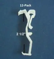 12 Pack of 2 1/2 Inch Valance Clips For Faux wood, Wood Window Blinds 2.5"