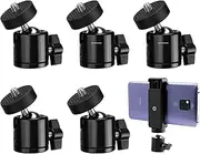 5 Pieces Ball Joint, 360° rotatable, Tripod with 1/4 Universal Interface, Ball Head, mini Tripod Head, Ball Head, Tripod Head for tripods, monopods, Cameras