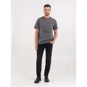 Replay Mens Basic Tee Jersey T-Shirt w/ Print Grey