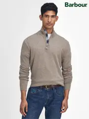 Barbour® Cream Marlow Quarter Zip Jumper (AY1704) | $315
