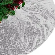 Silver Tree Skirt Sequin Tree Skirt 48 Inch Silver Christmas Tree Skirt Hallo...