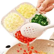 Plates with Dividers - Four-Grid Separated Plates - Square Fruit Dish Compartmentalized Household Tableware Dishwasher-Safe for Baby Camping School