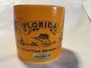 Vintage FLORIDA " Your Coffee Break Mug" Orange Swordfish "F" Stamped On Bottom