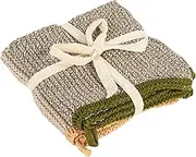 Creative Co-Op Square Cotton Knit (Set of 2) Dish Cloth, Multi