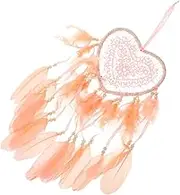 HOODANCOS Valentine Day Heart Plume Dream Catcher Wall Hanging Decor Bedroom Balcony Hanging Ornament for Cozy Home Garden Space Unique Macrame Decorative Accessory