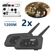 2 Sets Teleheer V6 Pro Motorcycle Helmet Intercom Duplex Interphone Headset