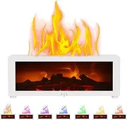 Mini Diffuser Fireplace for Essential Oils, My Mini Fireplace Diffuser for Essential Oils, Bonfire Diffuser, Emberdiffuser Fireplace Oil Diffuser, Flame Aroma Diffuser Humidifier (White)