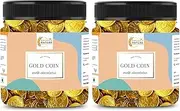 Green Velly Indian Organic Nature Gold Coin Milk Chocolates/Chocolate Coins Gift Pack (Jar Pack) (200 Pieces (Pack of 2 of 100 Pieces))
