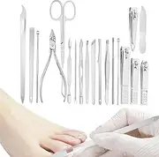 Nail Set | Stainless Steel Manicure Set of - Professional Grooming Kit, Scissor Tweezer Ear Pick Tools Grooming Kits with PU Leather Case Kext-au