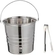 BEBEMOKO 1 Set Sturdy Ice Bucket for Home Use Capacity Wine Bucket with Ice Tongs for Parties and Celebrations Silver