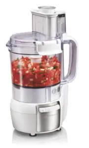 Hamilton Beach Food Processor, 12 Cup Capacity, Stack & Snap Design, White