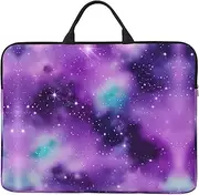 Magic Galaxy Sky Purple Print Stylish 14in Polyester Laptop Bag Carry Laptop Bag With Water-Resistant Feature, Black, One Size