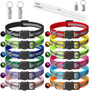 Extodry 14 Pack Reflective-Breakaway Cat Collars with Bells,Safety Buckle Kitten