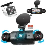 4 Channel Dash Cam 360° View, 2K Front and Rear Inside, Left Right Dash Camer...