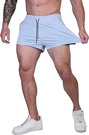[FIRSTGYM] Men's Gym Workout Shorts 3" Lightweight Bodybuilding Casual Running Shorts with Phone Pocket
