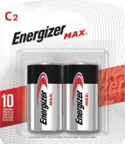 Energizer MAX Alkaline Batteries, C, 2 Batteries/Pack (E93BP2)