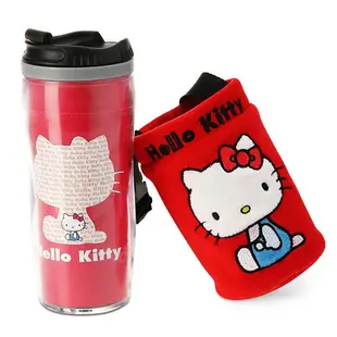 HELLO KITTY 兜風紅 隨身杯 附掛袋 隨行杯 可背式水壺 冷水壺 運動水壺