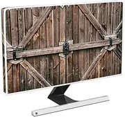 Baocicco Old Wood Gate Waterproof Computer Monitor Cover 22, 23, 24, 25 Inch Vintage Wooden Barn Door Protective Sleeve for iMac 27 inch, 26-29 inch PC, Desktop Computer and TV，Rustic Farmhouse Design