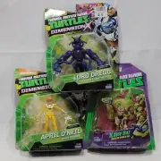 3 Teenage Mutant Ninja Turtles Demension Action Figures 2015 Viacom April O'Neal